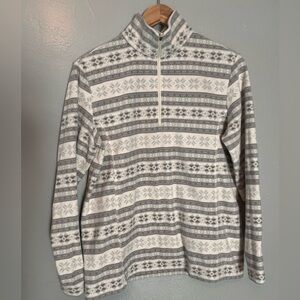 Land’s End Half Zip Fleece Snowflake Pullover Size Medium
